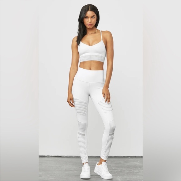 ALO Yoga Pants - Alo Yoga High-Waist Moto Legging White Small